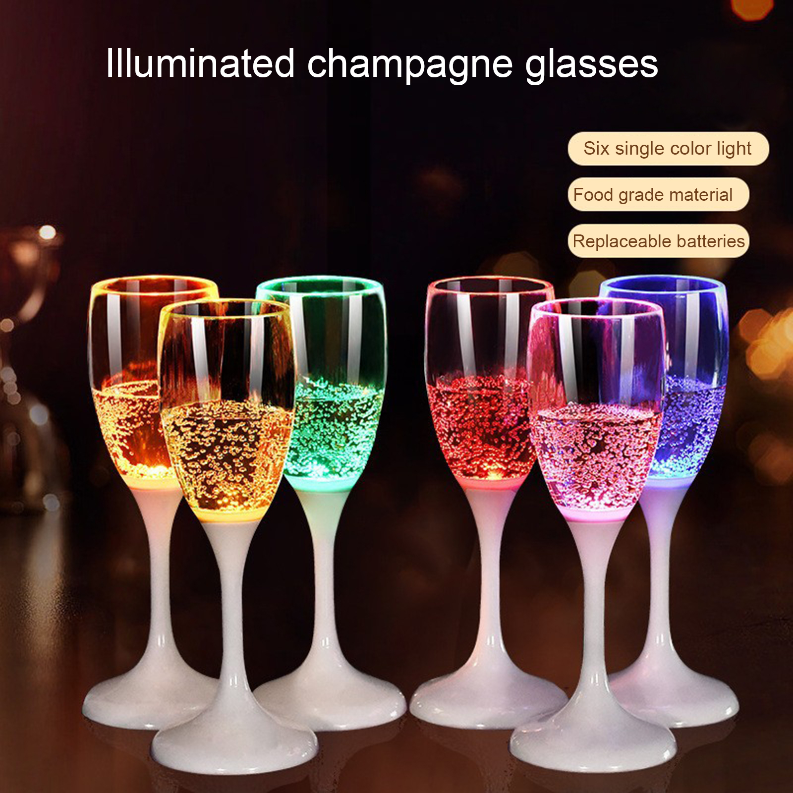 Title 2, Led Cup Food Grade PS Plastic Goblet Wedding Pa...