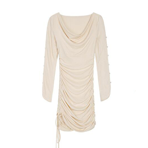 Drawstring Wrap Long-Sleeve Dress, picture 3 of 8