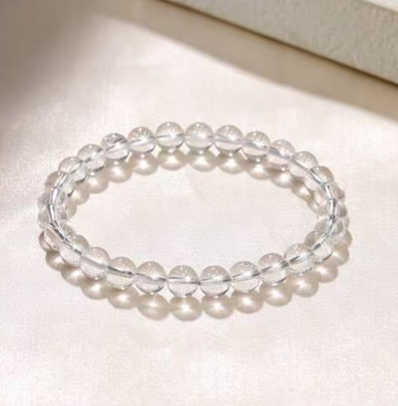 Natural White Phantom Quartz Beaded Bracelet