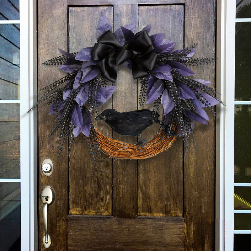 Halloween bowknot crow garland door hanging (halloween bow
