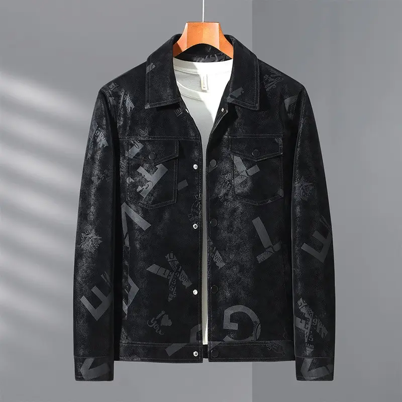 Spring And Autumn Thin Men's Lapel Leather