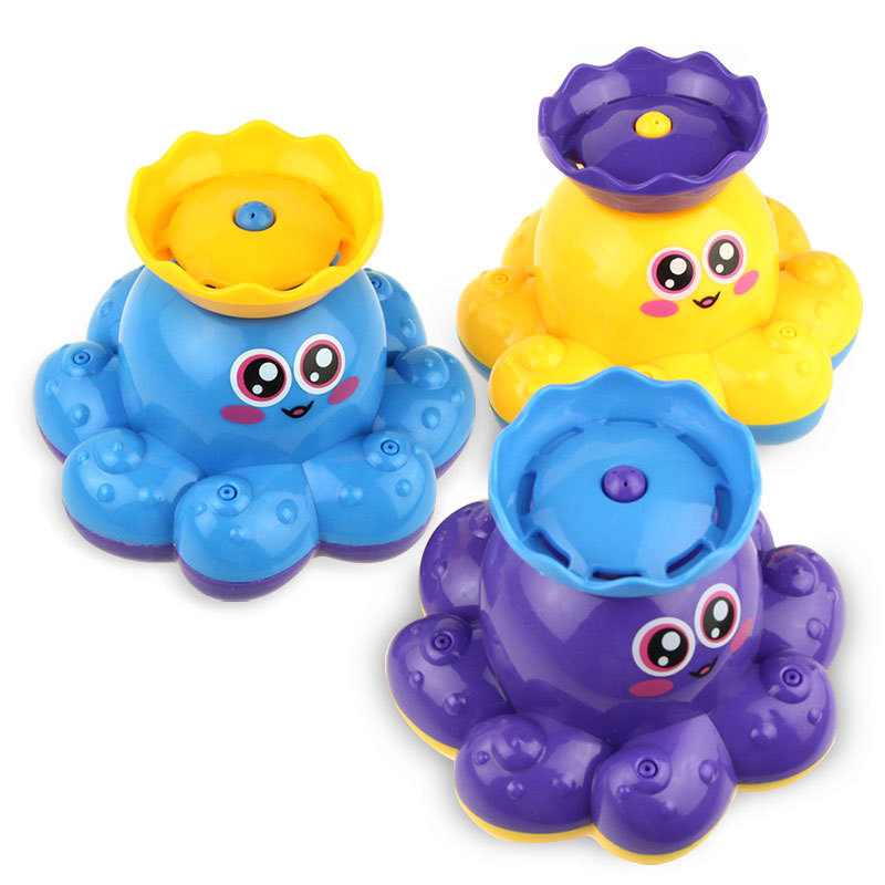 Children's Fun Bath Toys Electric Water Spray Small Octopus Baby Fun Bathing Water Toys Cross-border