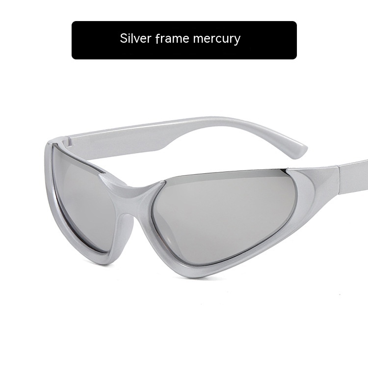 Title 3, Future Punk Y2g Shaped Semi-rimless Sunglasses ...