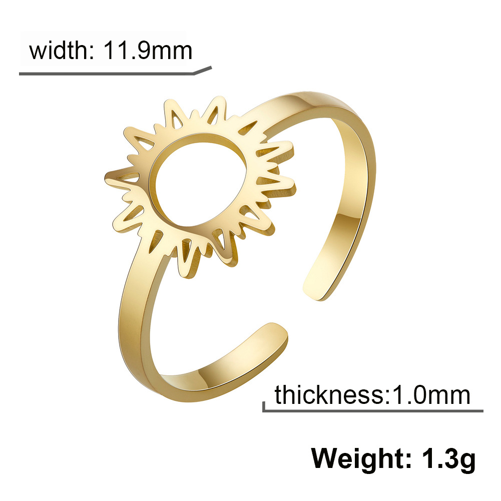 Title 1, Sunflower Fashion Personality Titanium Steel Ring