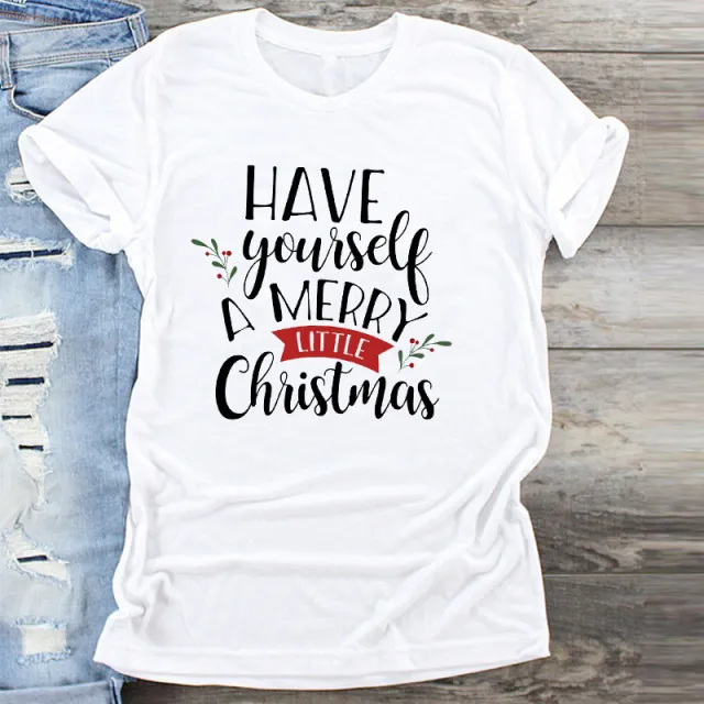 Christmas Short sleeved Round Neck Girlfriends Outfit C2 - Shop at LoveMi