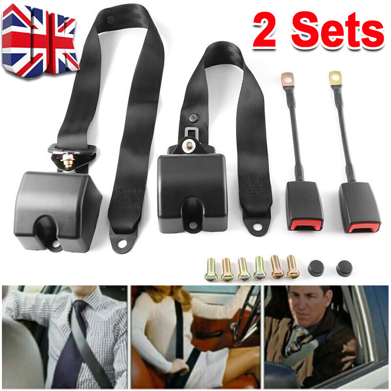 3 Point Inertia Seat Belt Kit Car Truck Adjustable Universal 2 SET — image 2