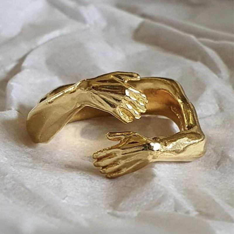 Fashion Creative Hug Arm Leaf Shape Ring