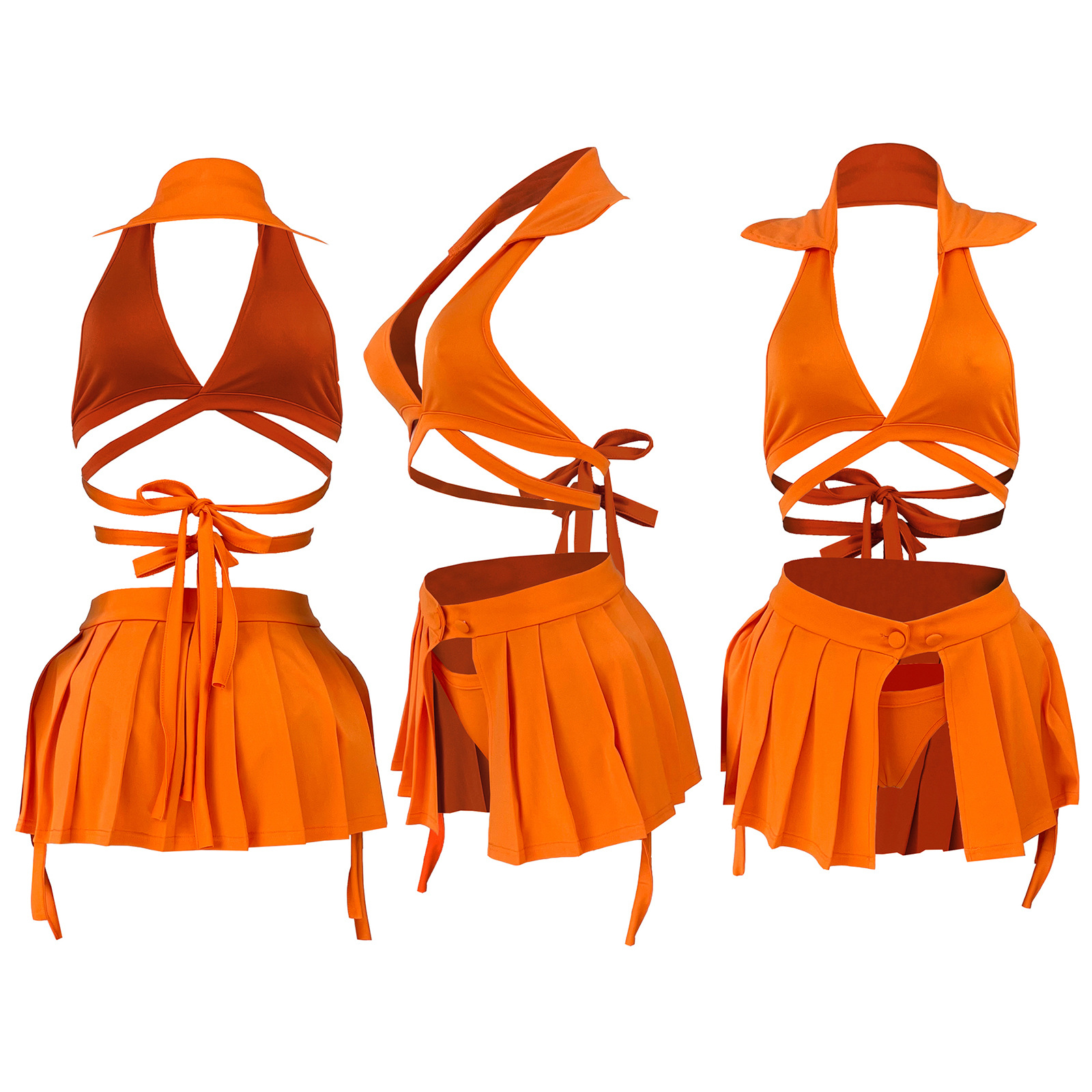 Women's Pleated Skirt Sports Swimsuit