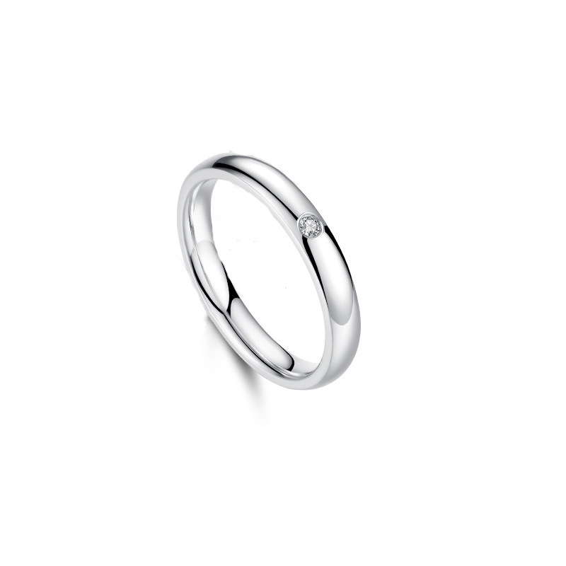 Plain Silver Couple Ring European And American Simple And Versatile