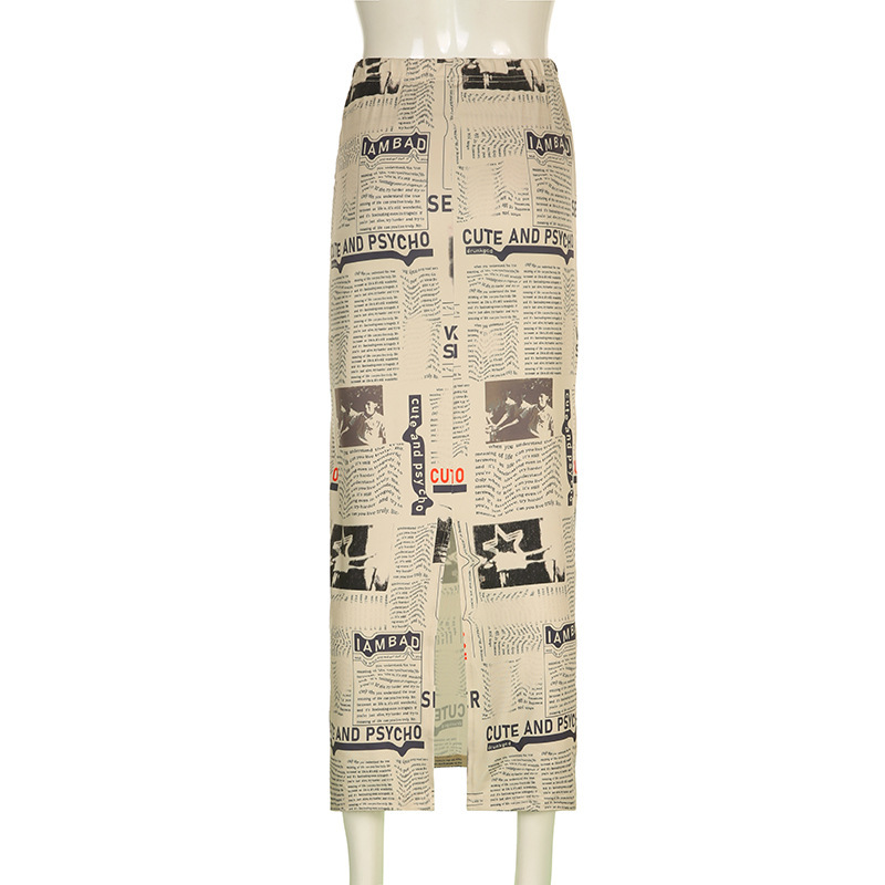 Title 3, Newspaper Skirt Slim Casual Women