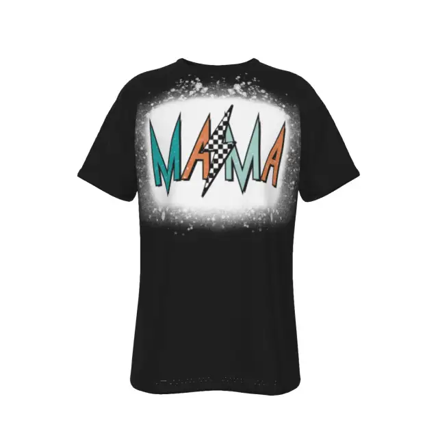Women's Short Sleeves With Black And White Check Printing Black - Shop at LoveMi