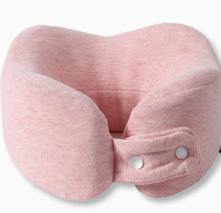 Ergonomic Hump Memory Foam U Shaped Neck Pillow, Dual Snap Button Adjustable Cervical Support