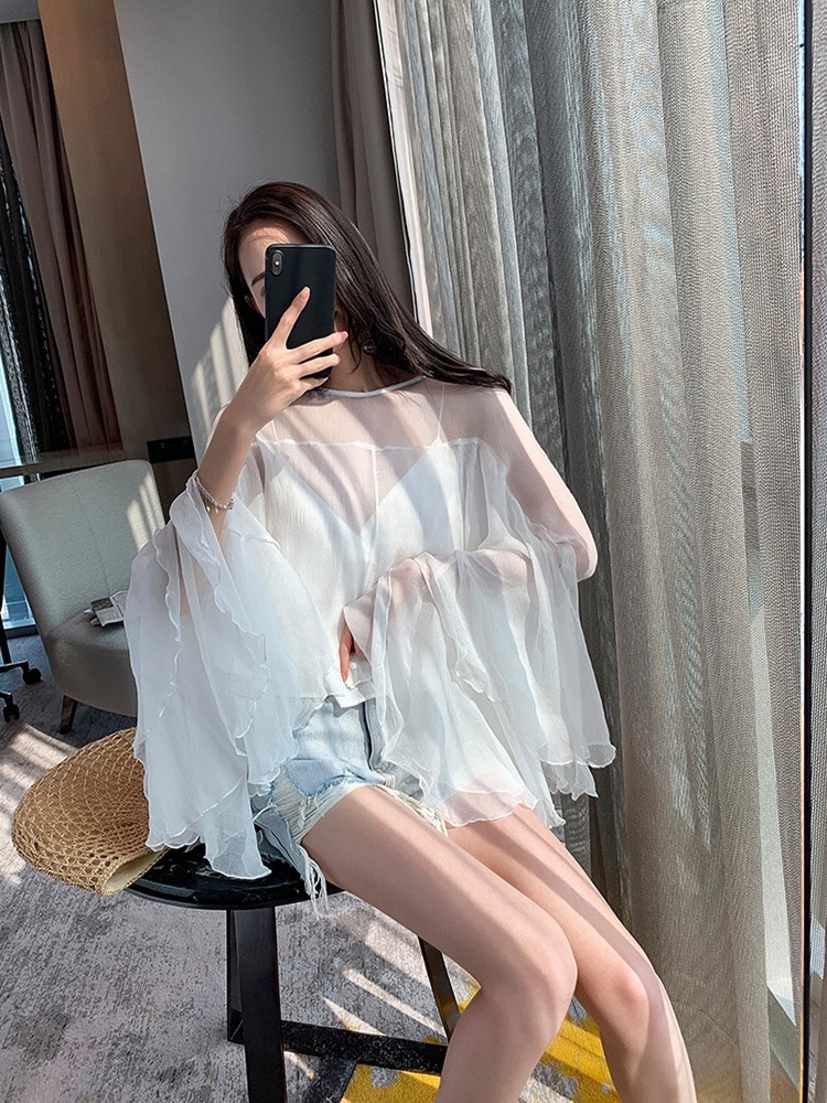 Women's Chiffon Two Piece Ruffle Top