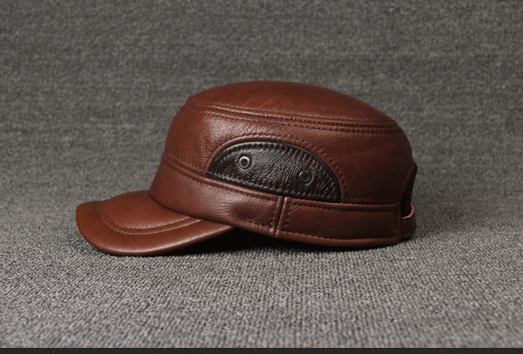 Autumn And Winter Cowhide Material Hat