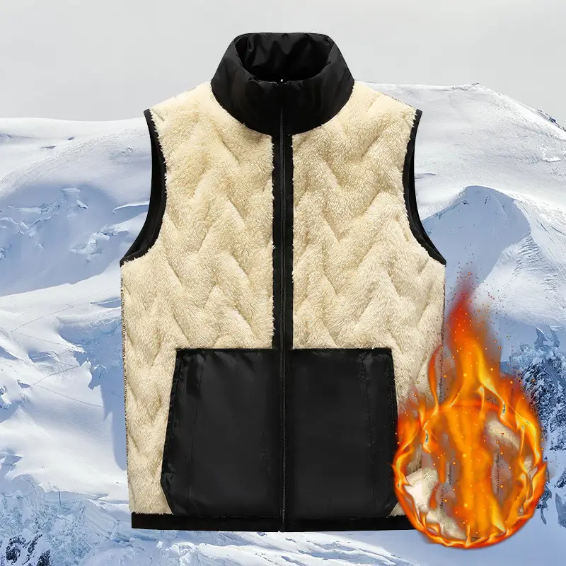 Plush Plus Cotton Large Size Down Cotton Vest For The Middle Aged And Elderly