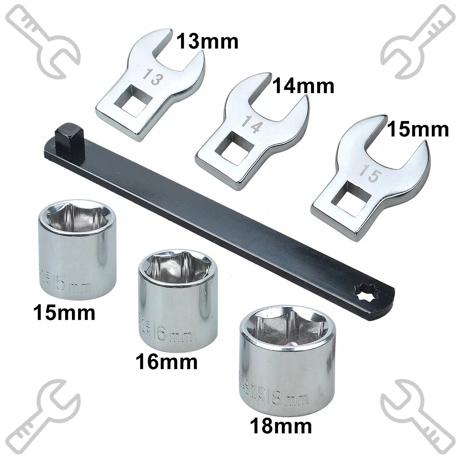 8Pcs Serpentine Belt Tension Setting Tool Set 580mm Long Pulley Wrench Kit — image 11