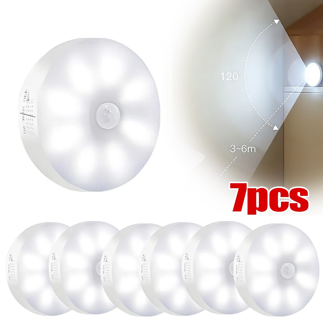 Sensor Light LED Motion PIR USB Rechargeable Portable Cabinet Stair Night Lamp