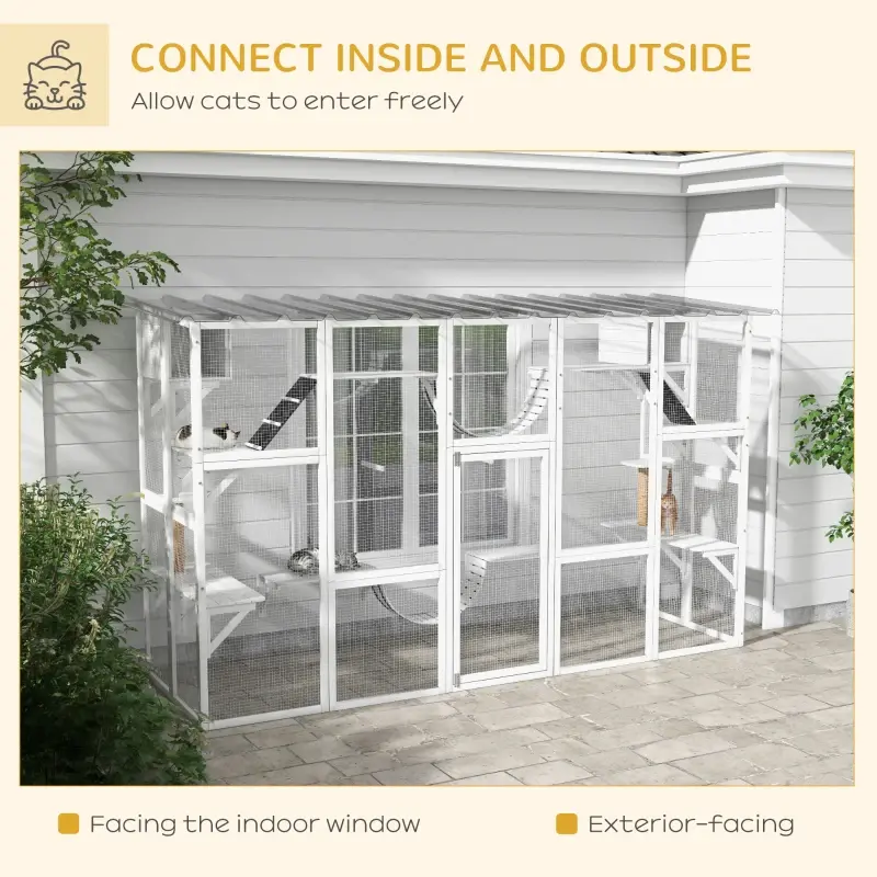 Cat Window Box , Large Catio With Shelves & Bridges, Outside Enclosure For Multiple Cats, Multiple Packages Shipped. Please Pay Attention To The Dimensions And 