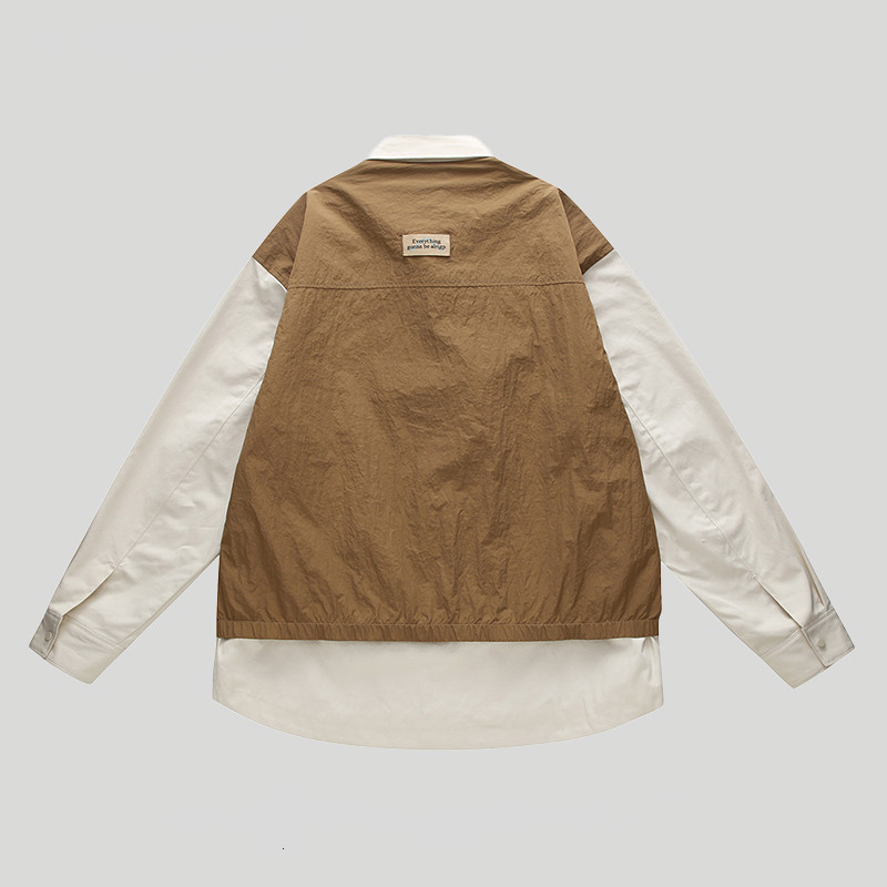 Men's American Loose Fake Two-piece Lapel Jacket