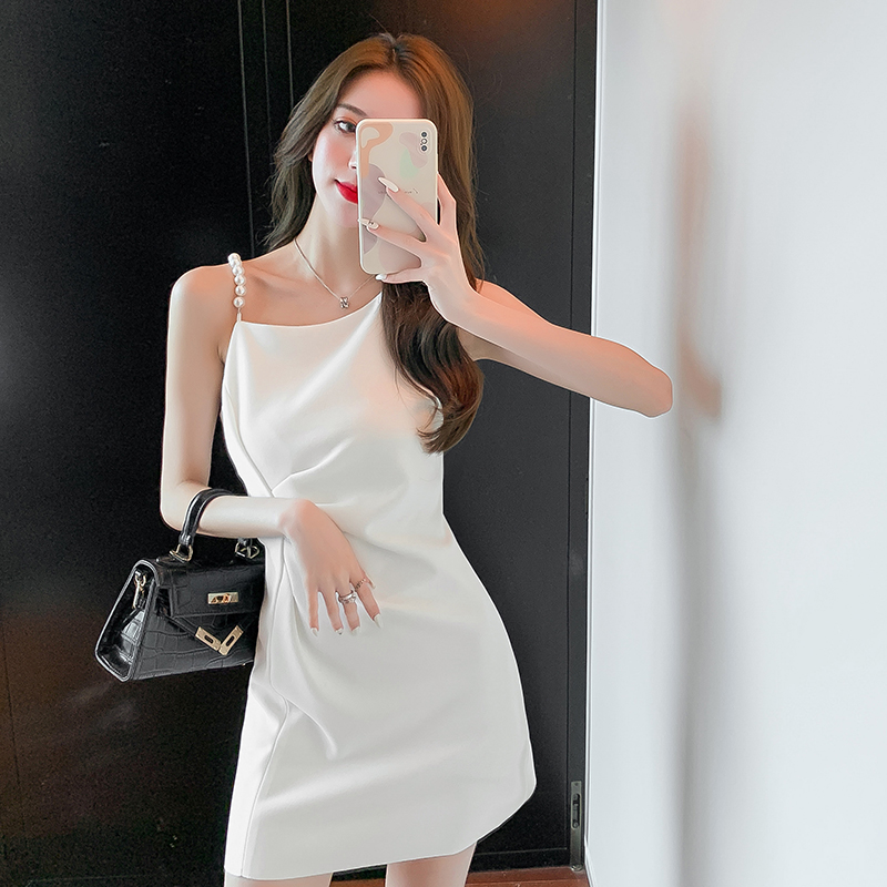 Niche French Sleeveless Slit Temperament Dress