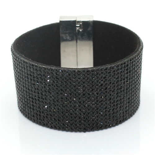 Magnet Buckle Hot Diamond Bracelet Leather Multicolor Optional