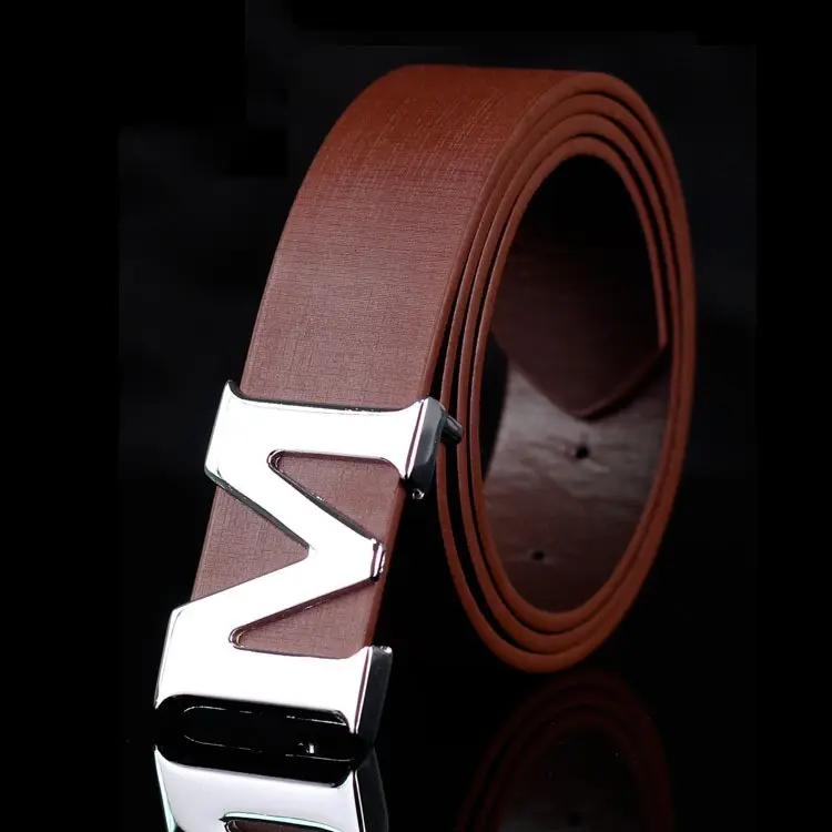 Men's Style Letter M Smooth Buckle Casual Pants Youth