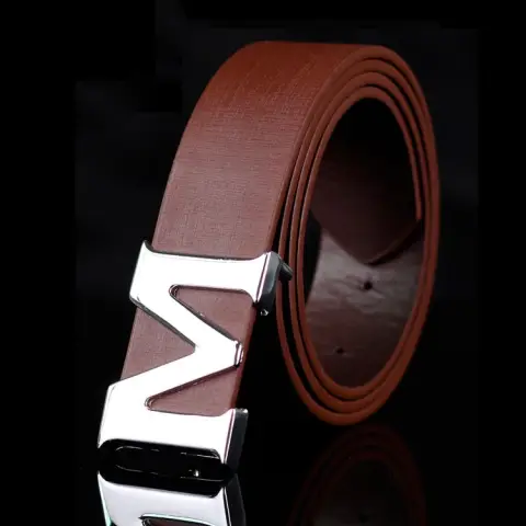 Men's Style Letter M Smooth Buckle Casual Pants Youth