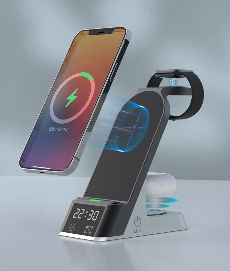 Wireless Charging Base With Clock Display Function