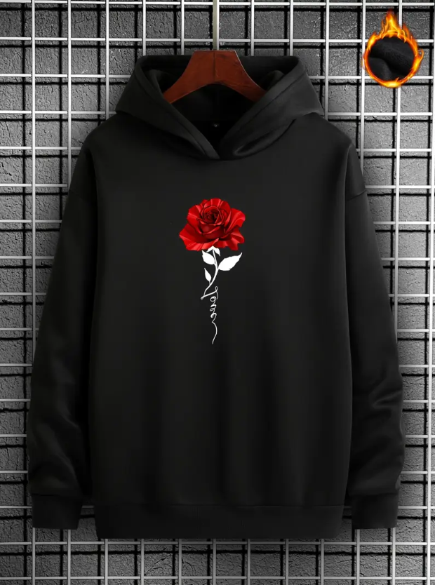 Embroidered black sweatshirt fashion casual sweatshirt