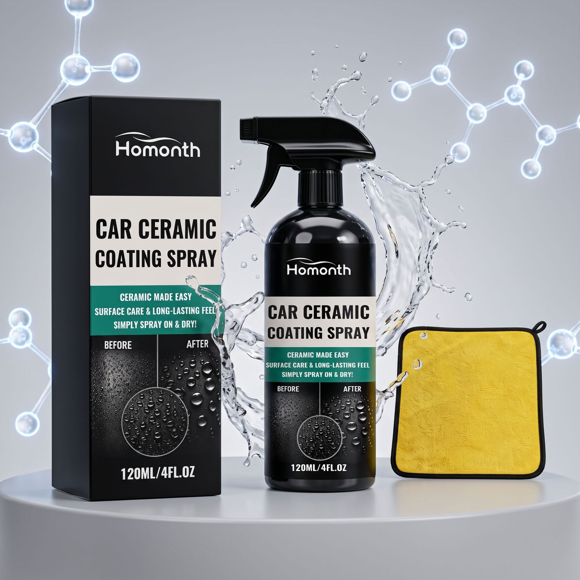 HOMONTH Nano Automotive Coating Spray A Convenient Spray For Cleaning And Daily Polishing Of Car Paint Surfaces. 5