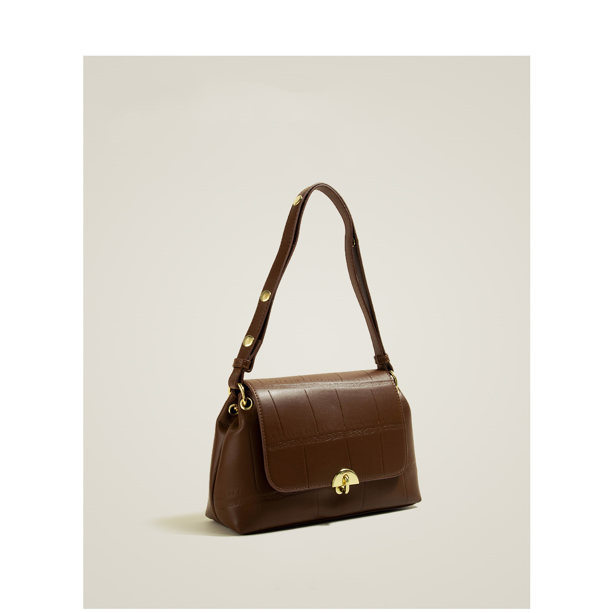 All match One shoulder Small Square Bag Brown - Shop at LoveMi