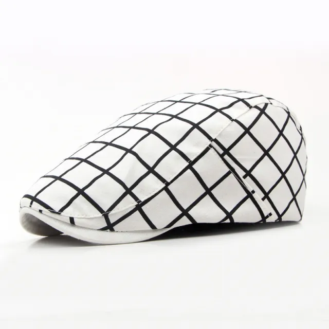 New Retro Classic Plaid Beret White - Shop at LoveMi