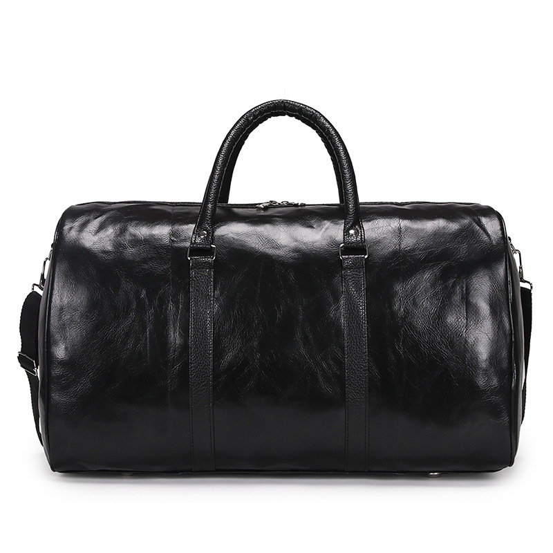 Men PU Leather Duffle Gym Bag Weekend Bag Luggage Travel Casual Handbag Holdall 6
