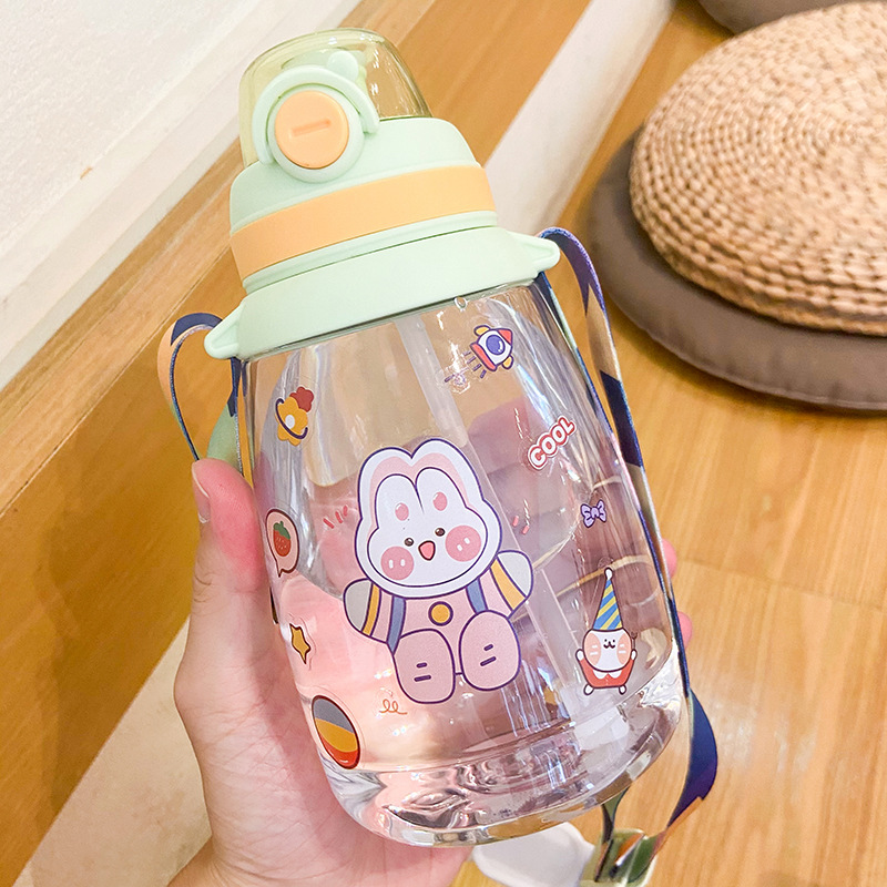 Title 7, Cartoon Cute Girl With Big Belly Water Cup With...