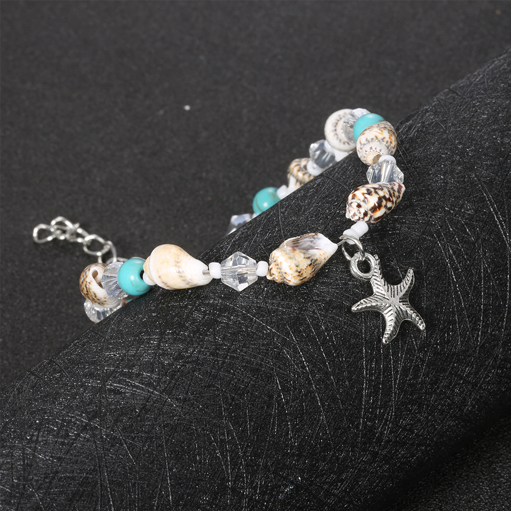 Title 1, Tobillera vintage con perlas y estrellas de mar...