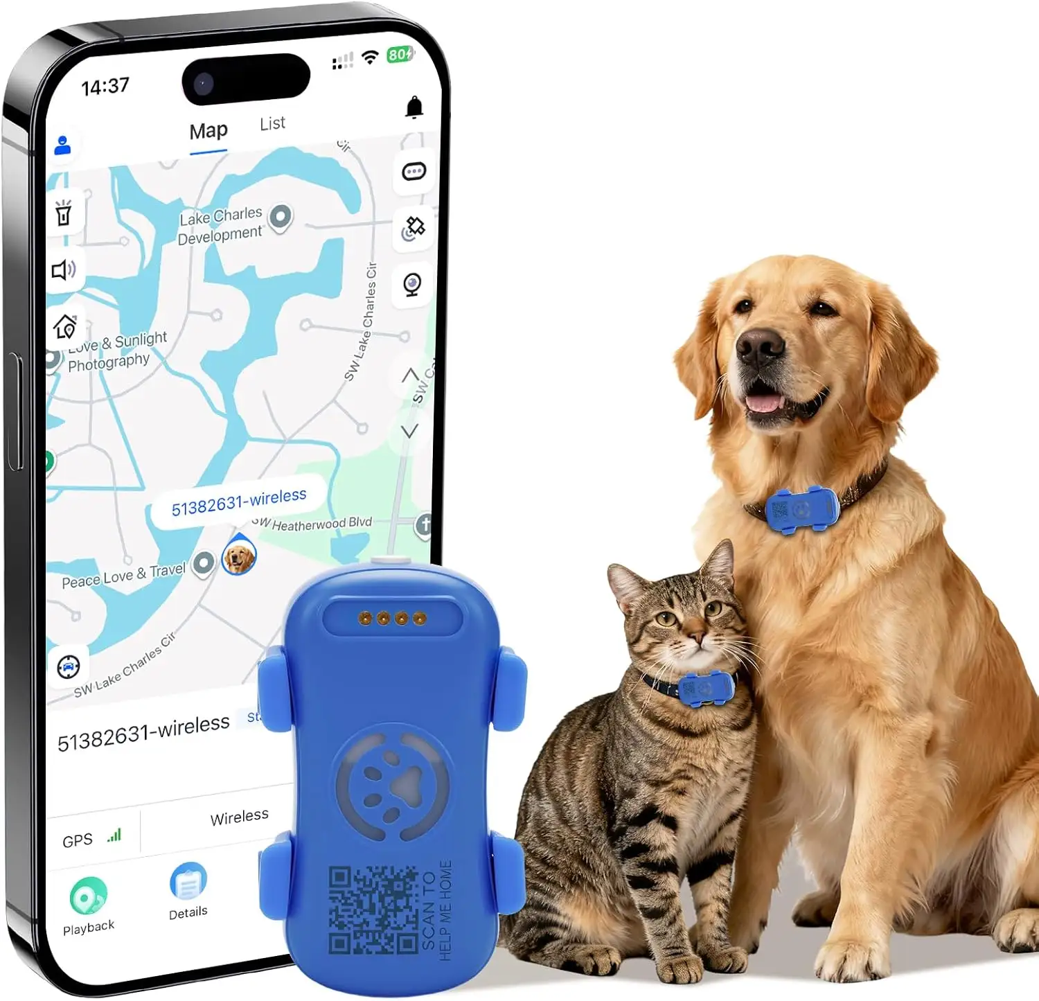 Dog GPS Tracker Real Time, Anti-Lost Pet
