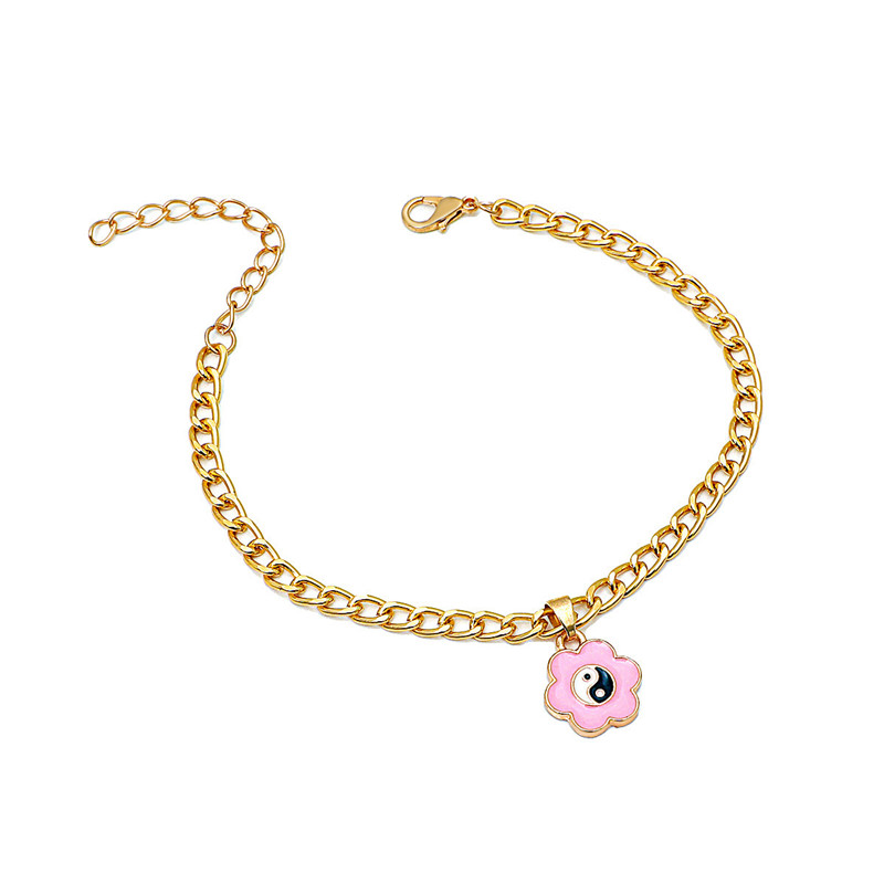 Lovely Yin Yang Gossip Flower Anklet European And American Fashion Pendant Bracelet