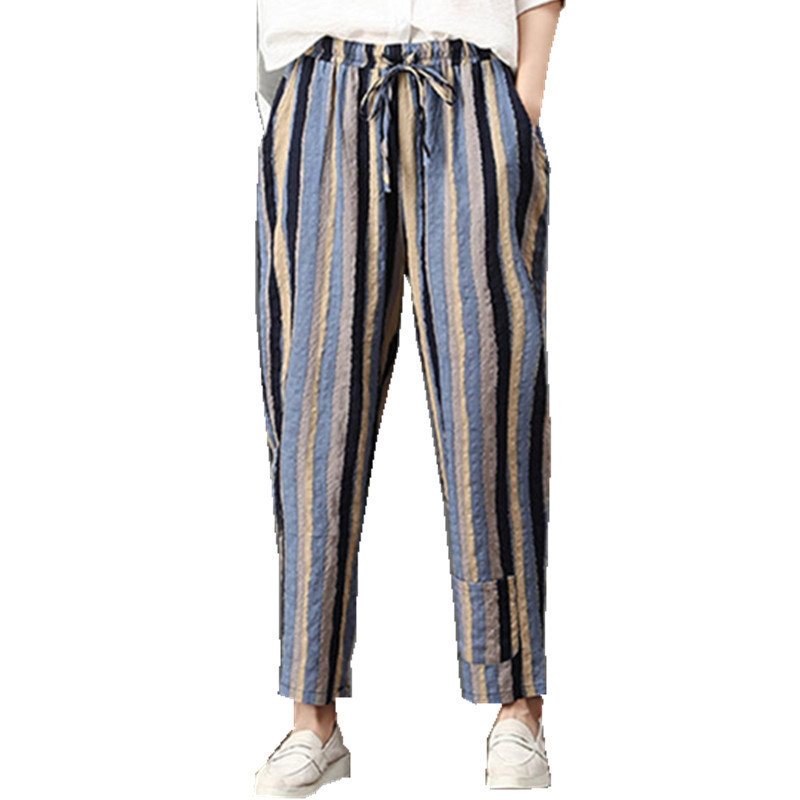 Fashion Retro Literary Cotton And Linen Thin Casual Pants