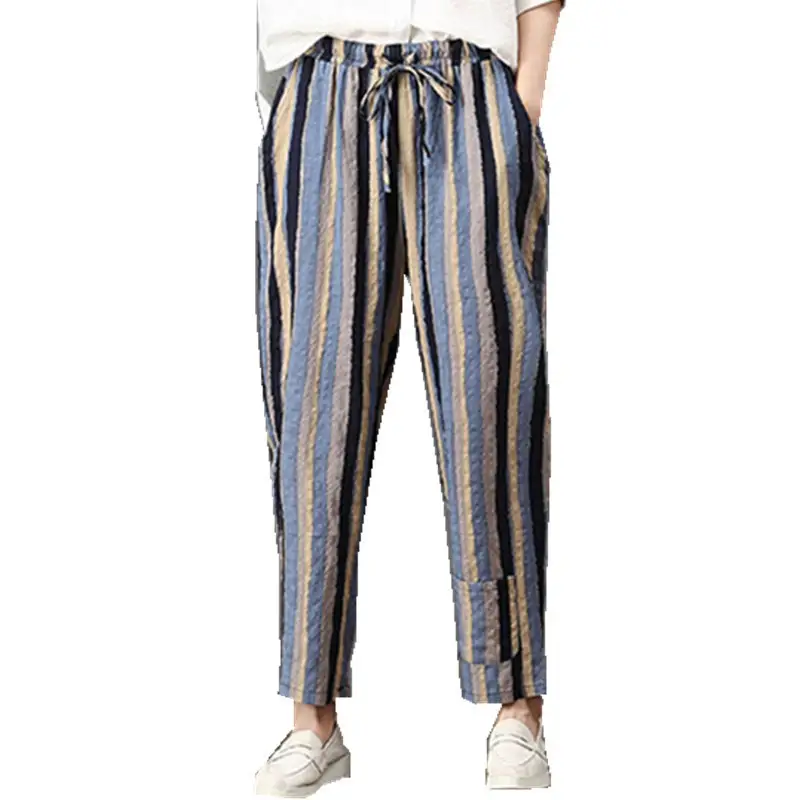 Fashion Retro Literary Cotton And Linen Thin Casual Pants