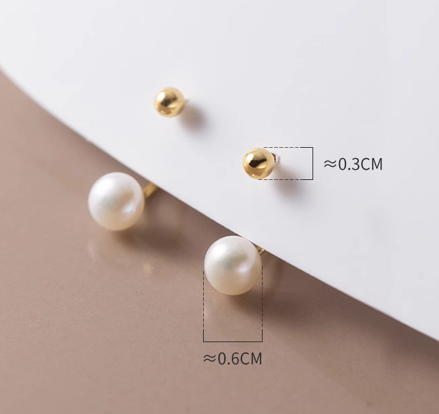 Title 2, S925 Silver Pearl Series French Compact Hook