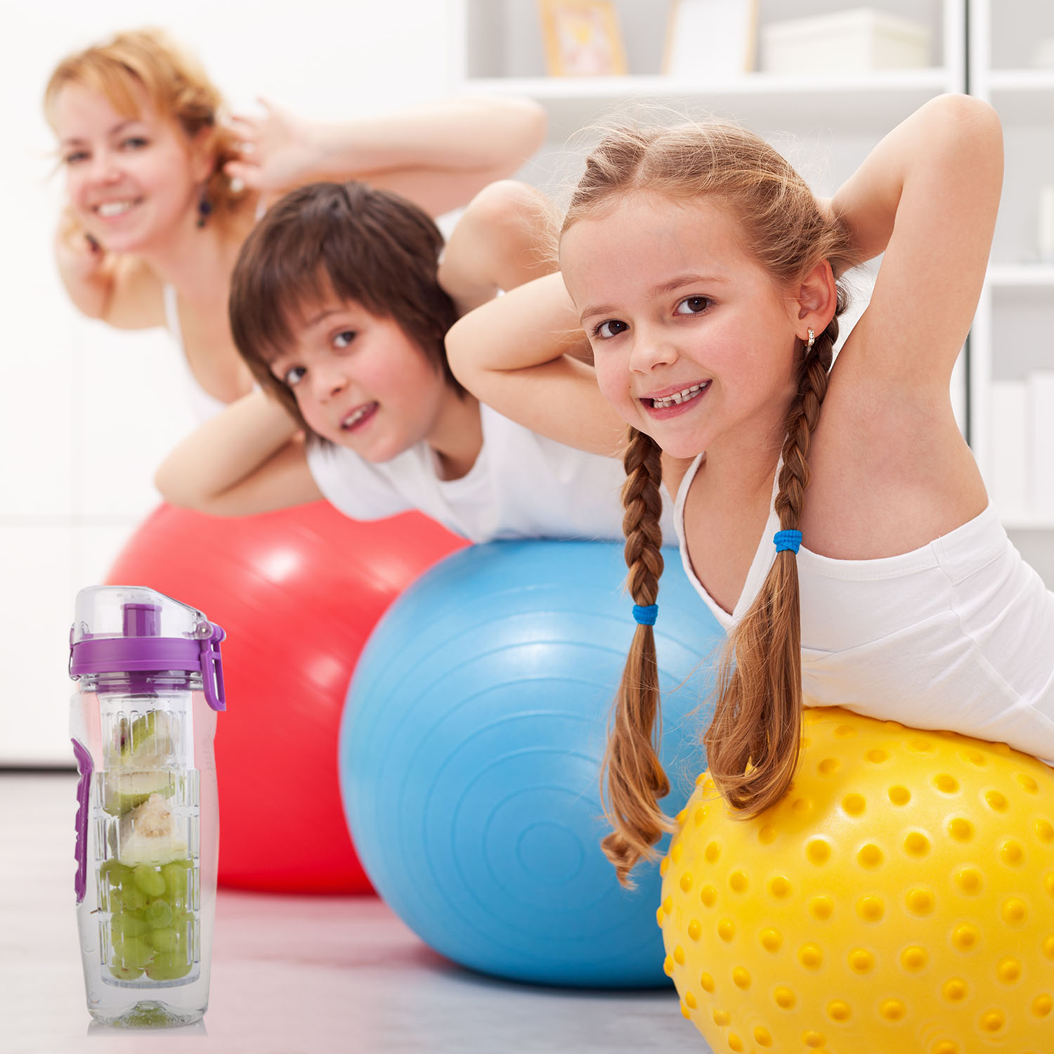 3 Color Options - 1Pc Fruit Infuser Water Bottle 32OZ Juice Shaker Sport With Flip Top Lid Anti-Slip Grips For Office Home Sport Running Walking Hiking - Image 26