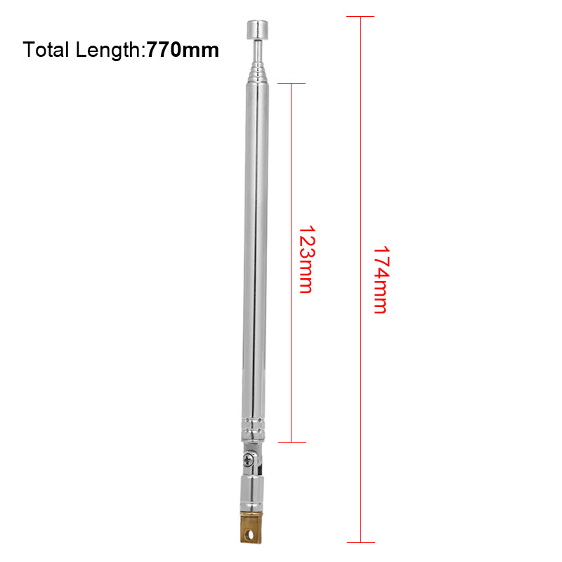 7 Section 174 -770mm Telescopic Aerial Antenna For TV Radio DAB AM FM Replacement