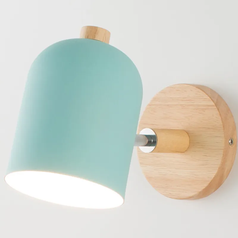 Wood Art Bedside Wall Lamp Modern Simple