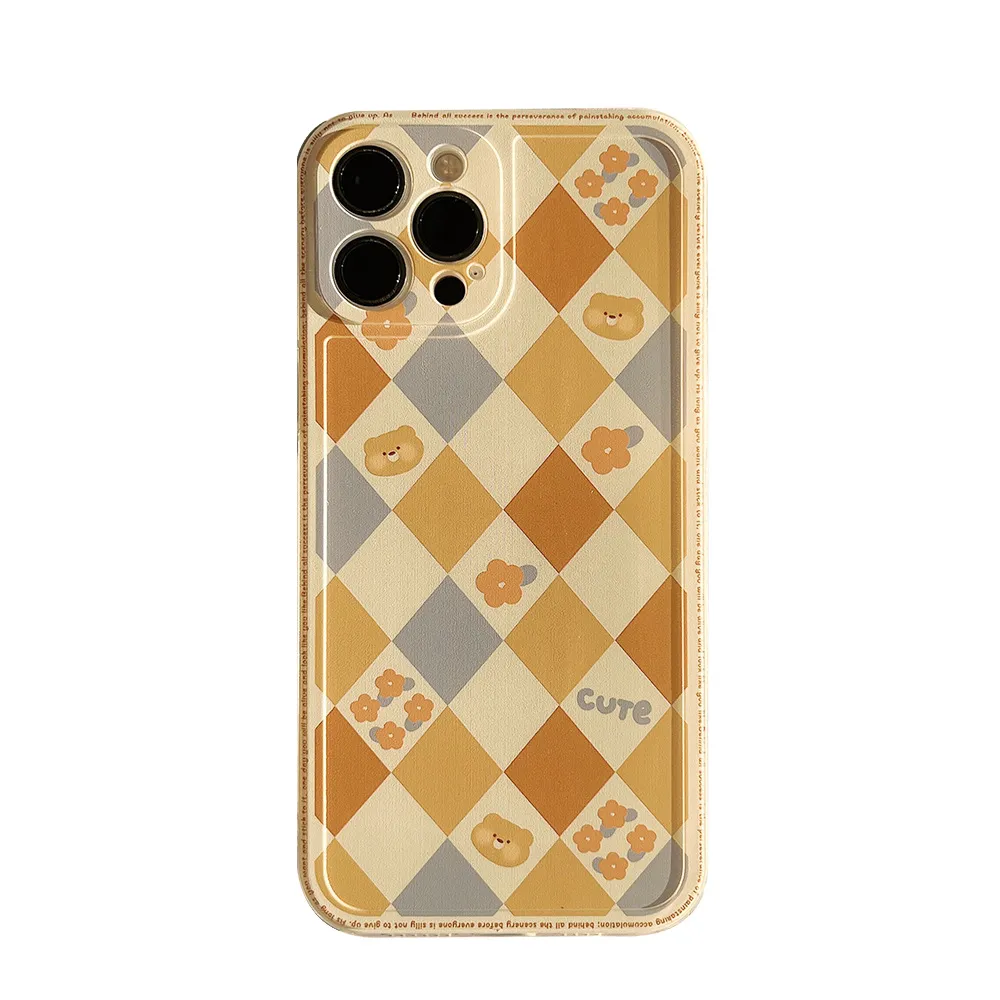 Luxury Laser Soft Phone Case INS Fashion Geometric Rhombus Grid Cover – image 5