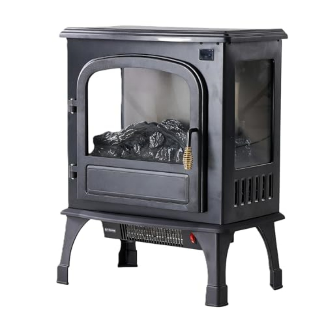 Electric Fireplace Heater, 26 Freestanding Electric Fireplace Stove With 3D Flame Effect image 3
