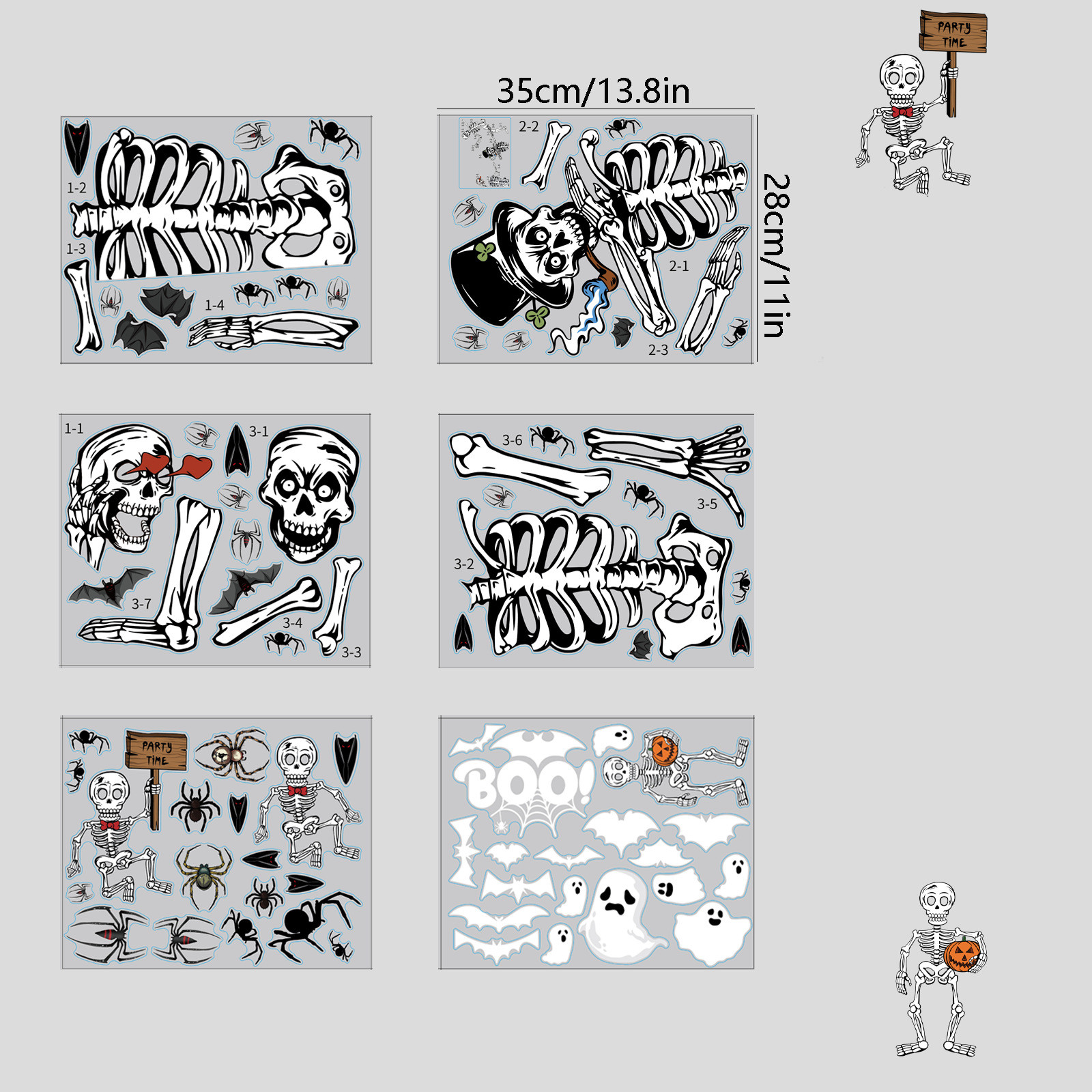 Home printing halloween static window sticker (m a set of 4
