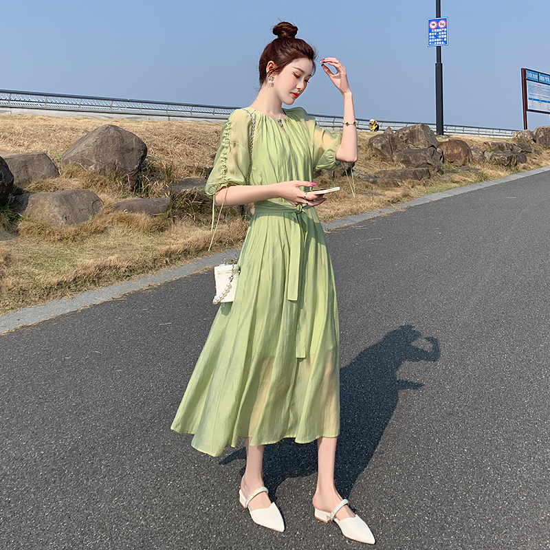 Round-Neck Loose-Waist Day Dress, picture 5 of 5