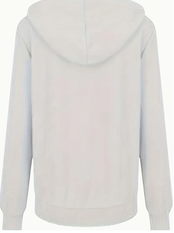 Zip Up Drawstring Hoodies, Casual Soldi Long Sleeve Sweatshirt