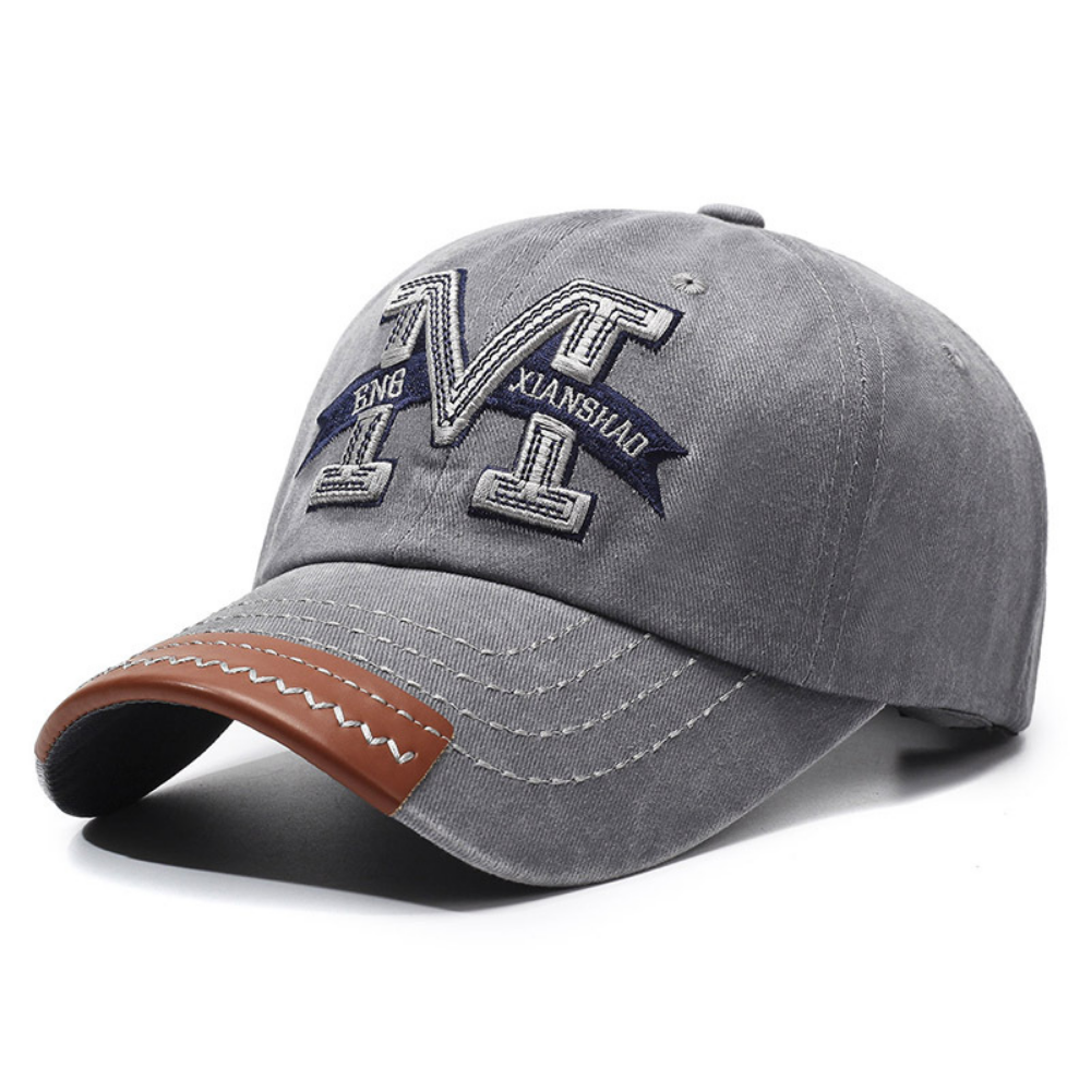 The New Men's Embroidered Three-dimensional M-letter Fashionable Water-washed Retro-style Baseball Cap Is Suitable For Daily Use And Outdoor Outings.