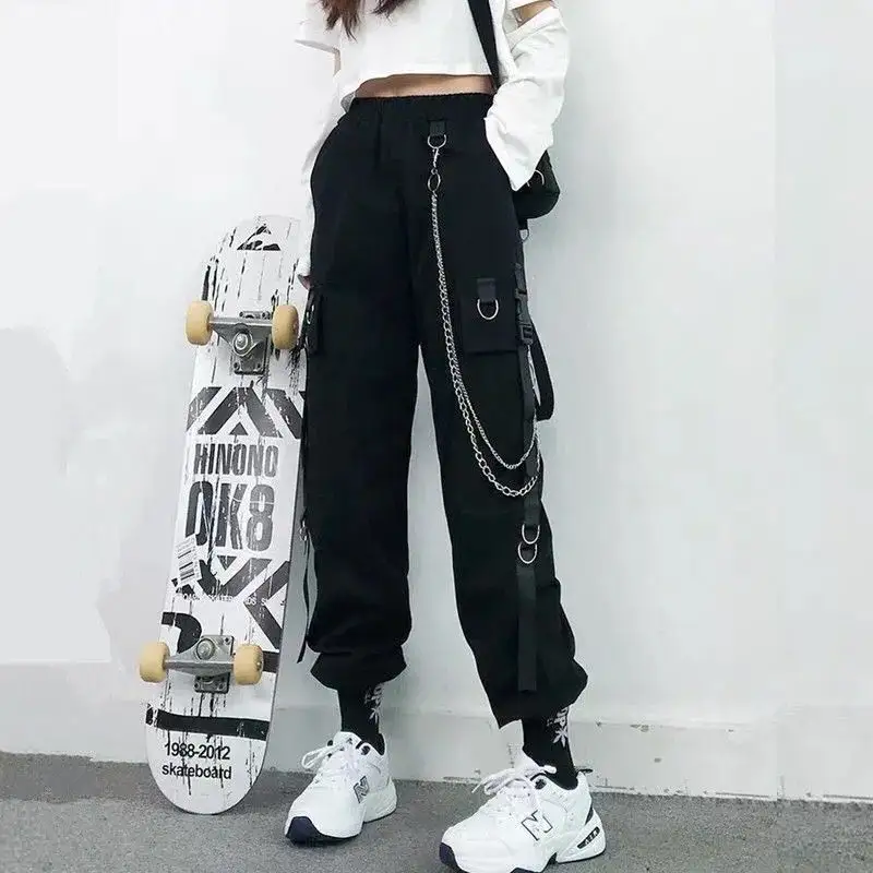 Women Cargo Pants Harem Fashion Punk Pockets Jogger